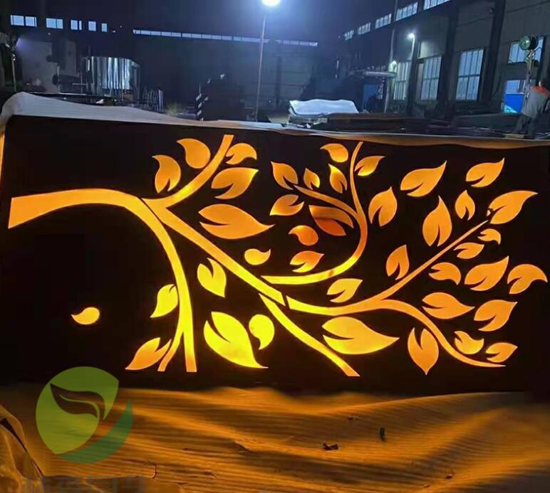 曲水耐候钢板灯箱